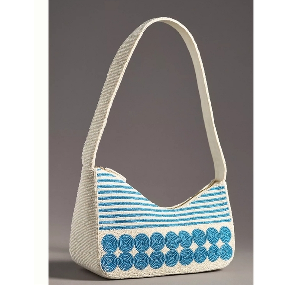 NWT Anthropologie Asymmetric Beaded Shoulder Bag - Picture 1 of 11